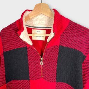 Weatherproof Vintage Sweater XXL 1/4 Zip Buffalo Plaid Sherpa Lined Collar NEW